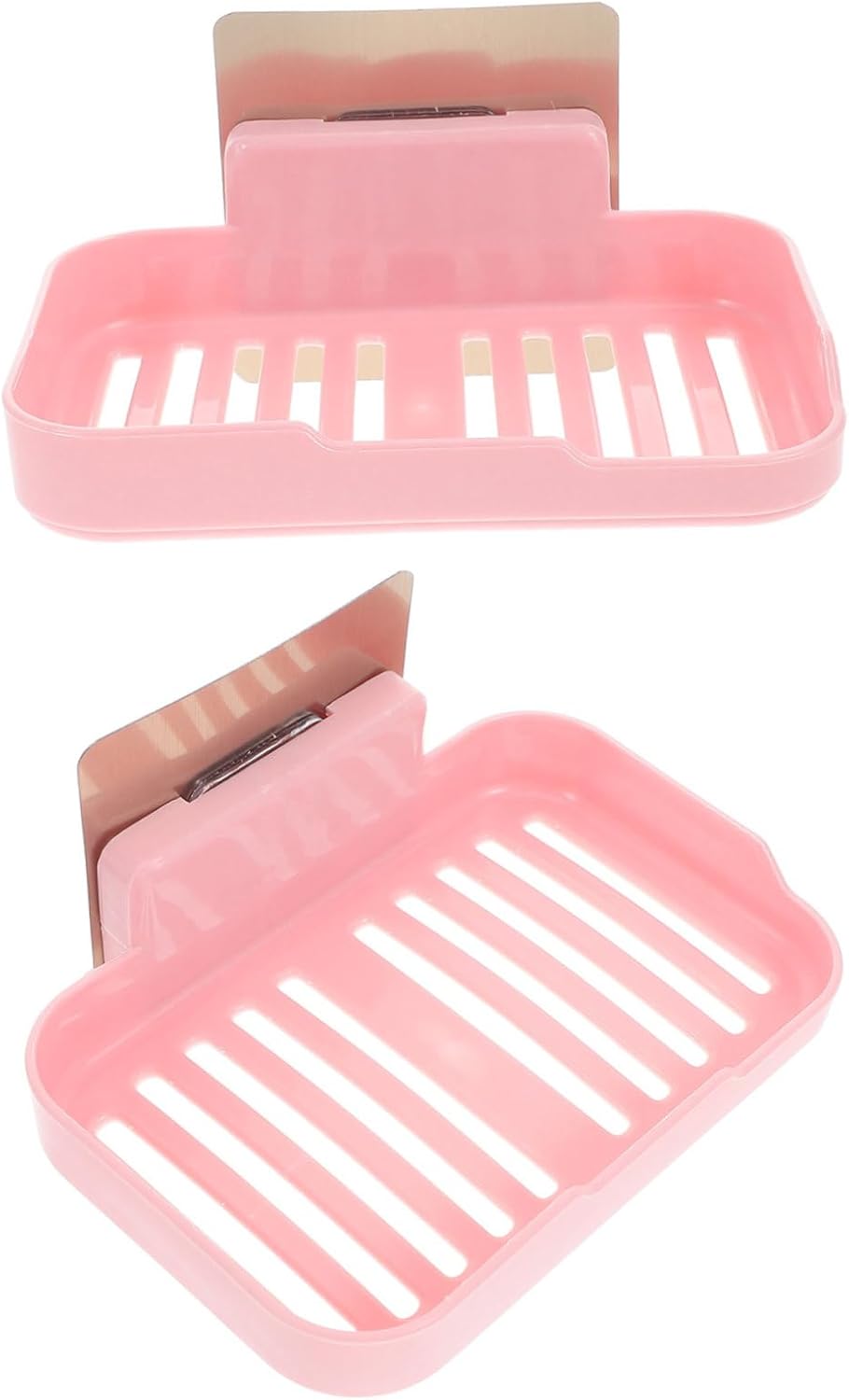 Ciieeo 2Pcs Wall-Mounted Soap Dish with Adhesive Modern Design