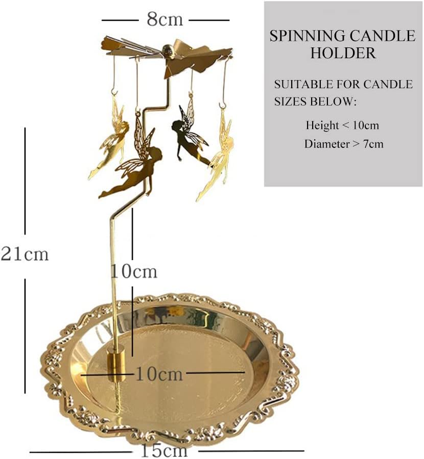 Spinning Candle Holder with Round Tray - Fairy Style