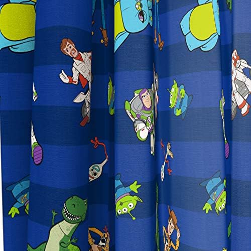 Jay Franco Kids Window Drapes - 4 Piece Blue Toy Story Set