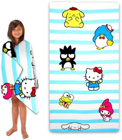 Kuromi Beach Towel and Tote Bag Set - Soft Microfiber Reusable