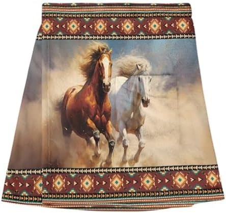Mens Aztec Horse Bath Towel Wrap Adjustable with Hook and Loop Fasteners