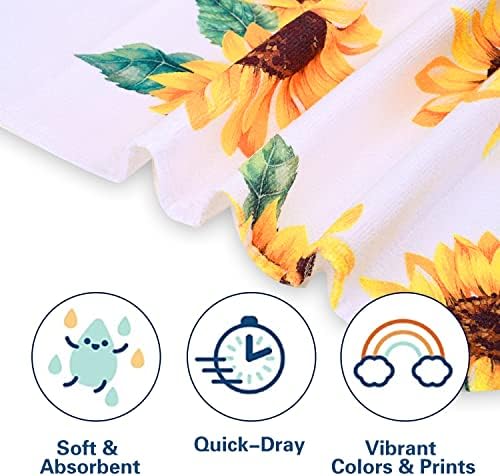 LIVILAN Sunflower Floral Beach Towel - Small Lightweight Microfiber 24x48
