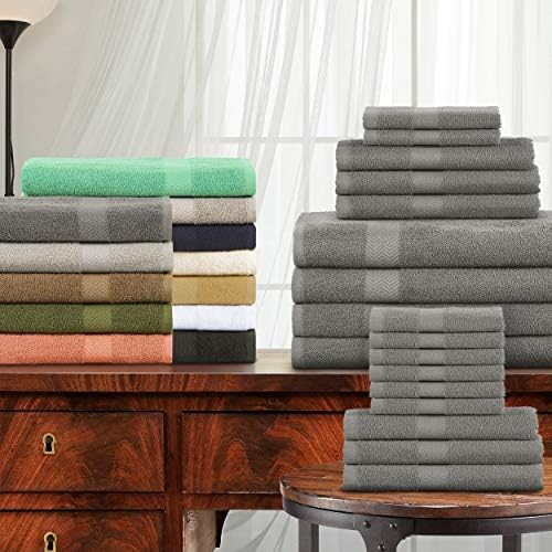 Superior 18-Piece Cotton Towel Set Navy Blue