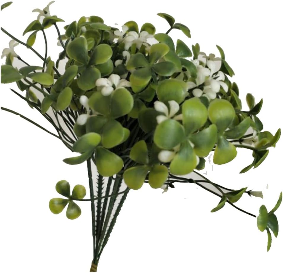 Alipher Artificial Clover Bushes 3PCS White Fake Greenery