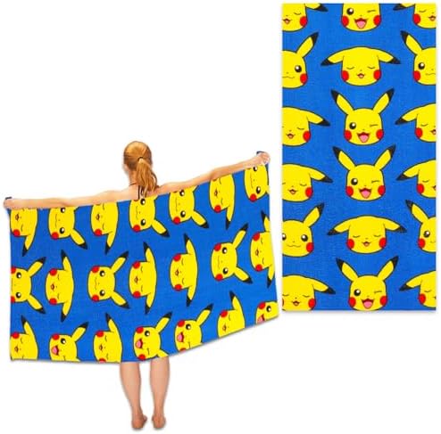 Pokemon Beach Towel Set - Pikachu Pool Towel Stickers