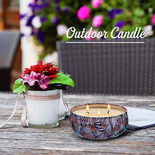 HITHYS Citronella Candles 45 Hour Soy Wax Travel Tin Pack of 3