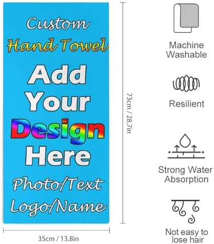 Custom Ultrafine Fiber Face Towel - Personalized Quick Dry Towel with Text and Image