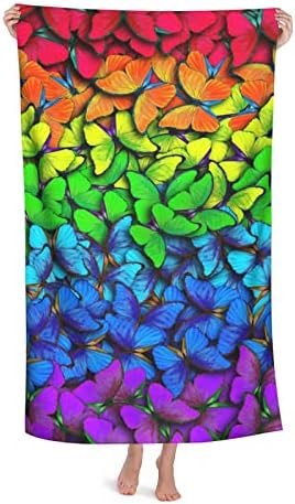 Rainbow Butterflies Microfiber Beach Towel