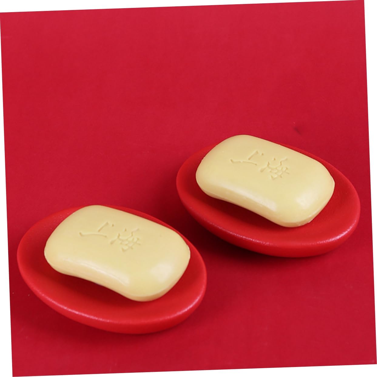 Modern Red Ceramic Soap Dish Holder