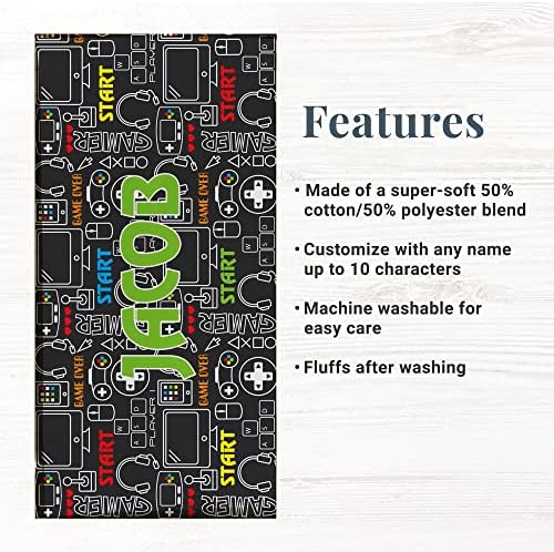 Personalized Beach Towel for Kids - Gamer Style