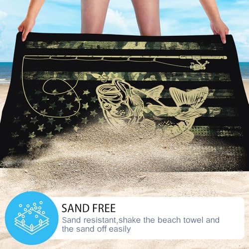 WZOMT Microfiber Camo Beach Towel 32x52 Inch