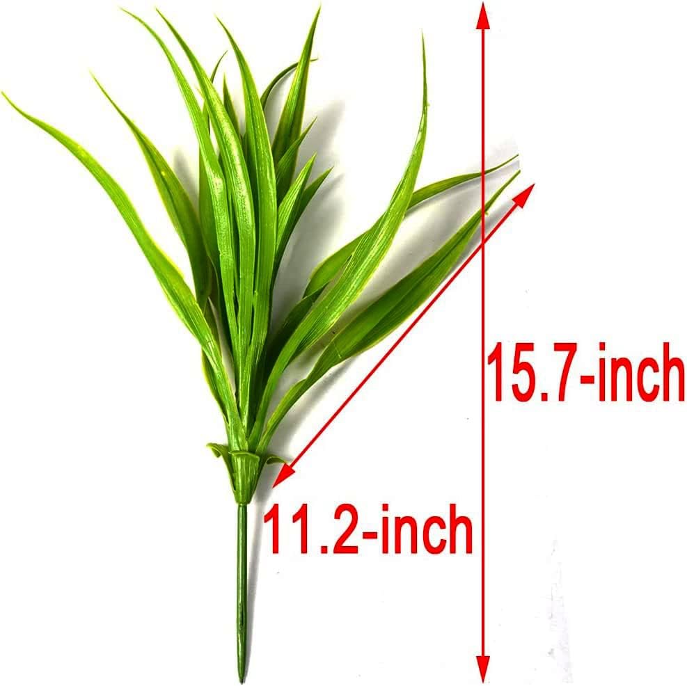 Duciotey Artificial Grass Plants 6Pcs UV Resistant Outdoor Decor