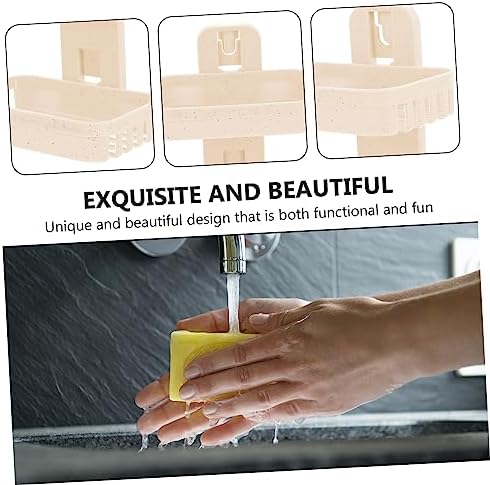 COOLHIYA 2-Tier Adhesive Wall-Mounted Soap Holder