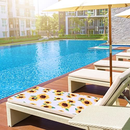 LIVILAN Sunflower Floral Beach Towel - Small Lightweight Microfiber 24x48