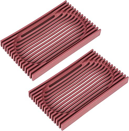 Cielobra 2PCS Red Silicone Soap Dish with Drain