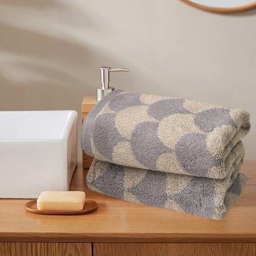 USTIDE Brown Leaf Towels Set 2pcs 134x29inch