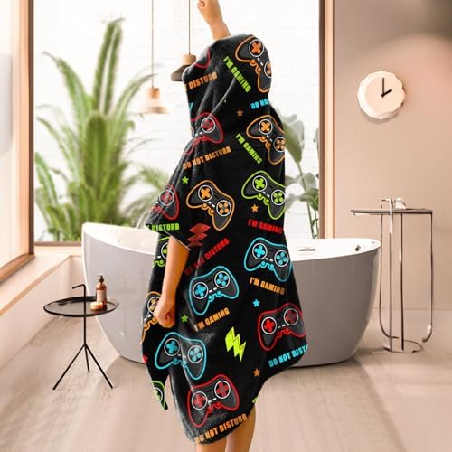 Subvise Video Game Hooded Towel - 35x60 Inch Soft Cotton Wrap Blanket