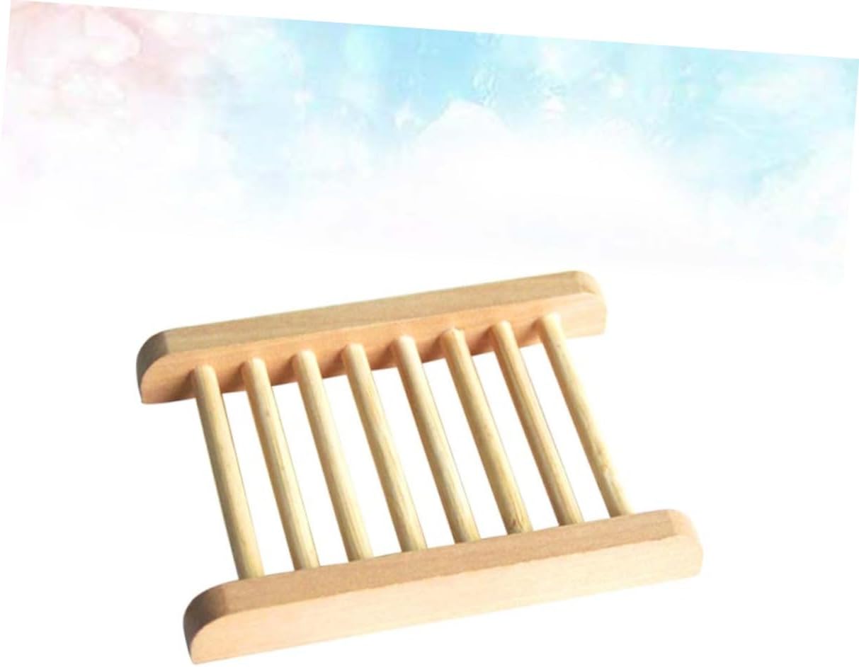 2 Pack Natural Wood Soap Tray Holder for Bathroom Kitchen