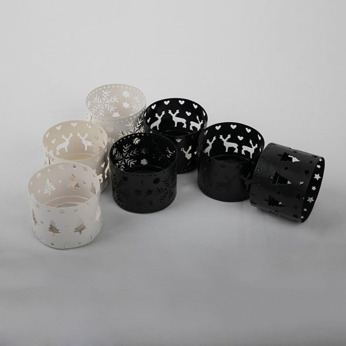 CHILDWEET Iron Snowflake Candle Holder Desk Accessory