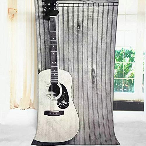 Moslion Soft Bath Towel Vintage Guitar Design