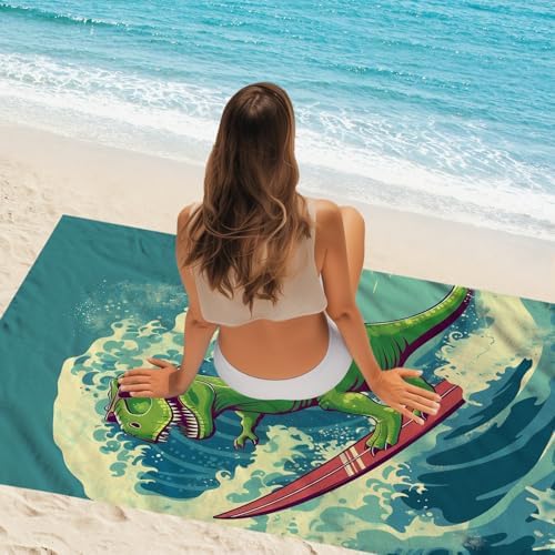WZOMT Kids Dinosaur Beach Towel 32x52 Inch Microfiber