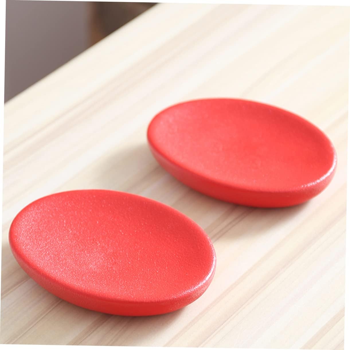 Garneck 1pc Ceramic Red Soap Dish Holder for Bathroom and Home