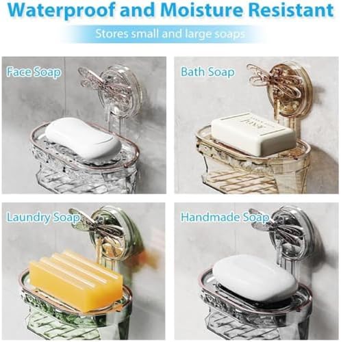Wall Mounted Double Layer Soap Box with Suction Cup