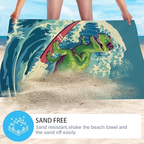 WZOMT Kids Dinosaur Beach Towel 32x52 Inch Microfiber