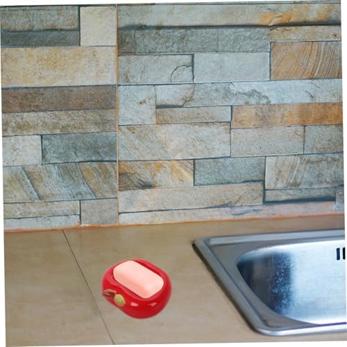PRETYZOOM Ceramic Apple Soap Holder Modern Bathroom Drainage Dish