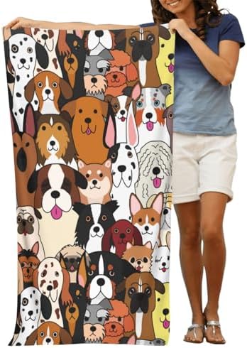 VOOHDDY Microfiber Beach Towel for Dogs and Kids