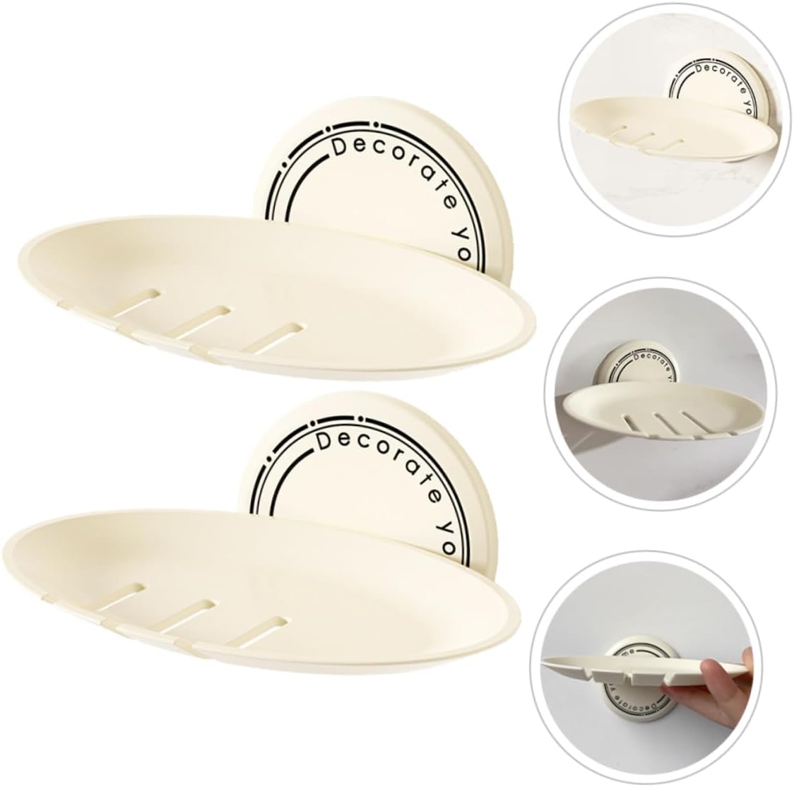 BRIGHTFUFU 2-Piece Abs Soap Holder Wall Mount