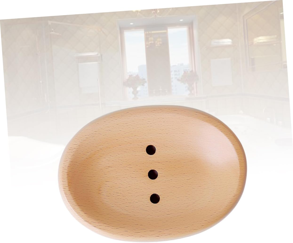 Zerodeko Wooden Soap Dish - Space-Saving Round or Oval Holder