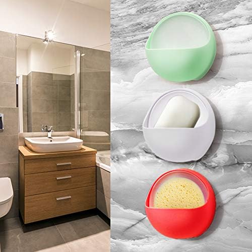 Nailless Shower Soap Holder with Suction Cup Ball-Shaped Design