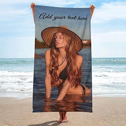 Personalized Photo Text Towel 31x71 Microfiber Beach Towel