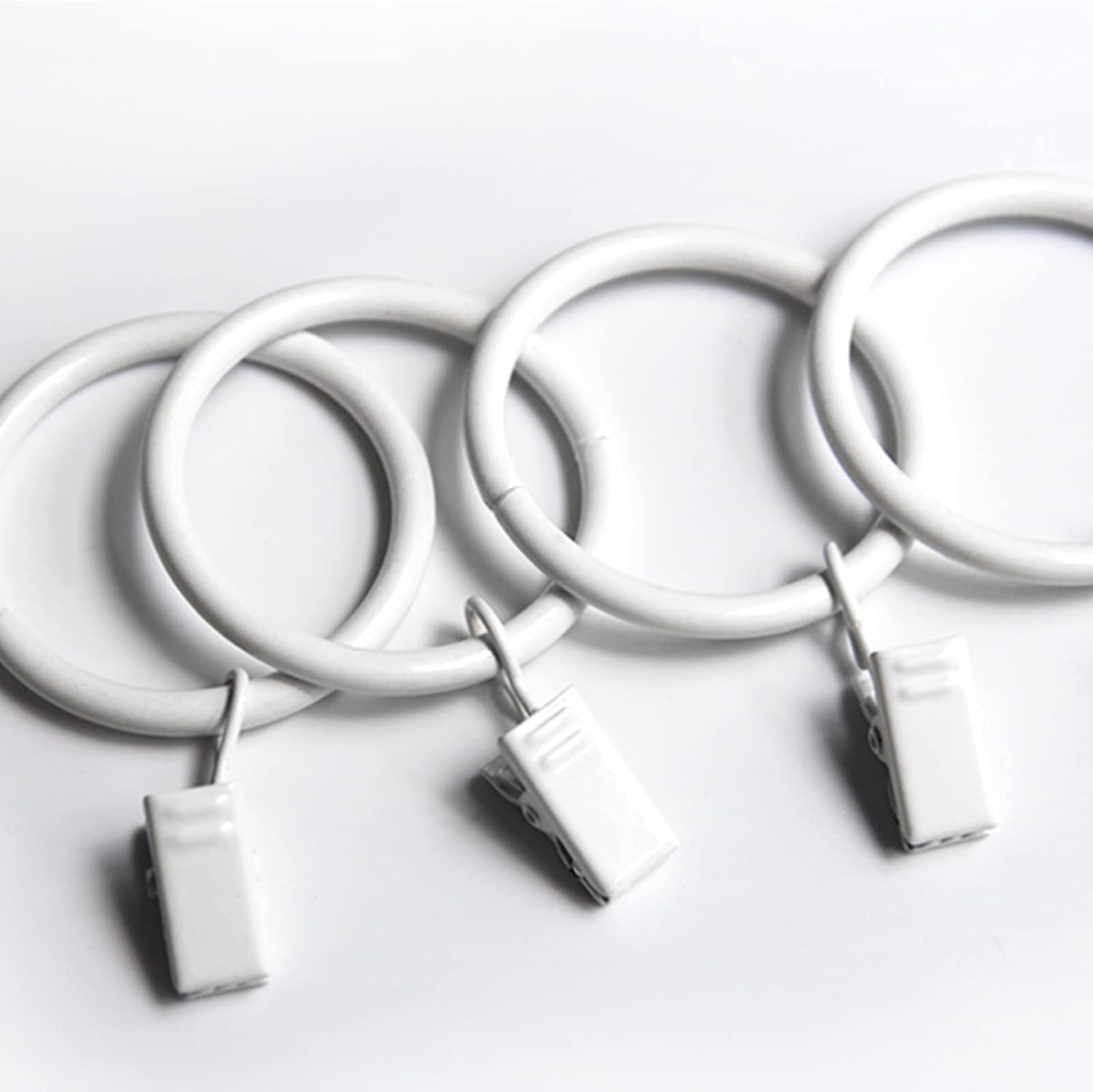 KAIY Set of 14 White Iron Clip Rings for Curtains 1