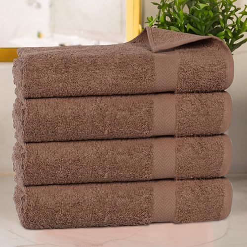Superior 4-Piece Cotton Bath Towel Set - Latte