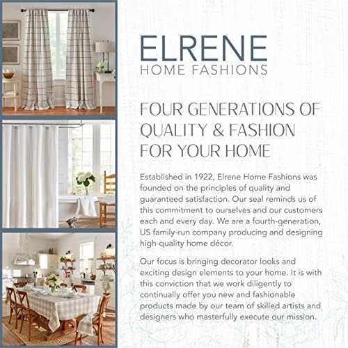 Elrene Cameron Linen Tier Curtains White 30x24 Set of 2 Tiers