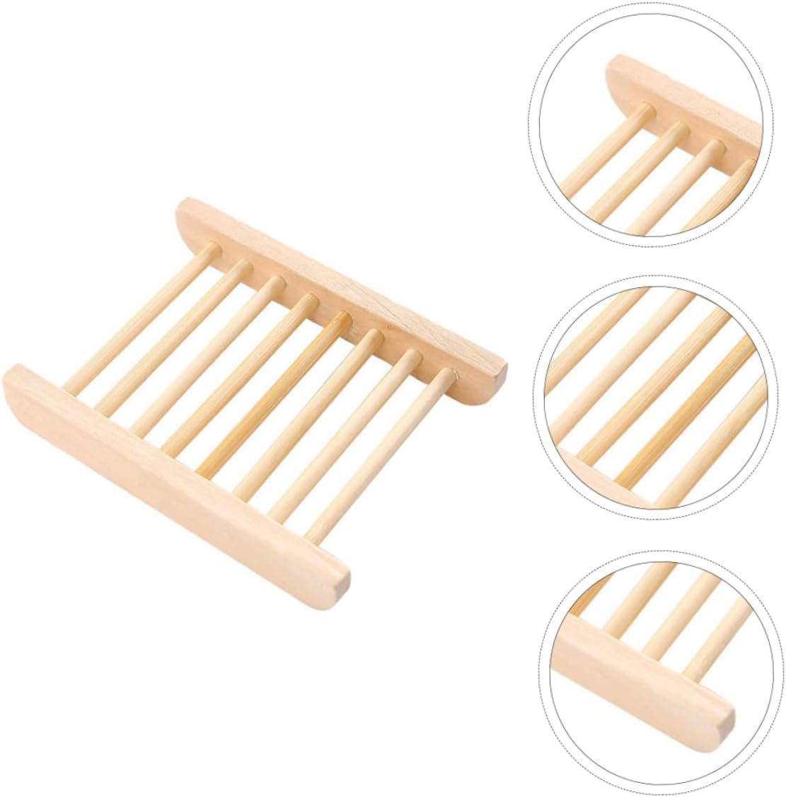 Alipis 6Pcs Wooden Soap Dish Tray Holder for Bathroom Kitchen