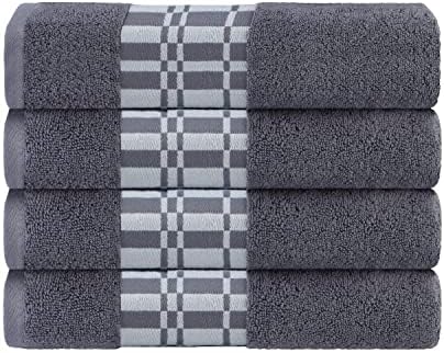 Superior 4-Piece Cotton Bath Towel Set Grey