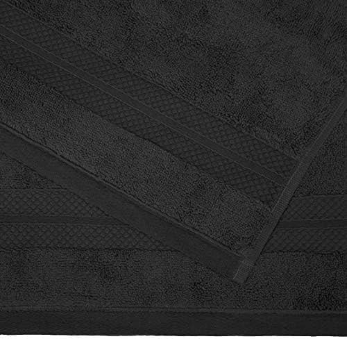 Superior Turkish Cotton 12-Piece Face Towel Set Black