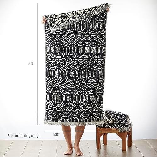 SKL Home Nador 2 Bath 2 Hand Towel Set Black 1