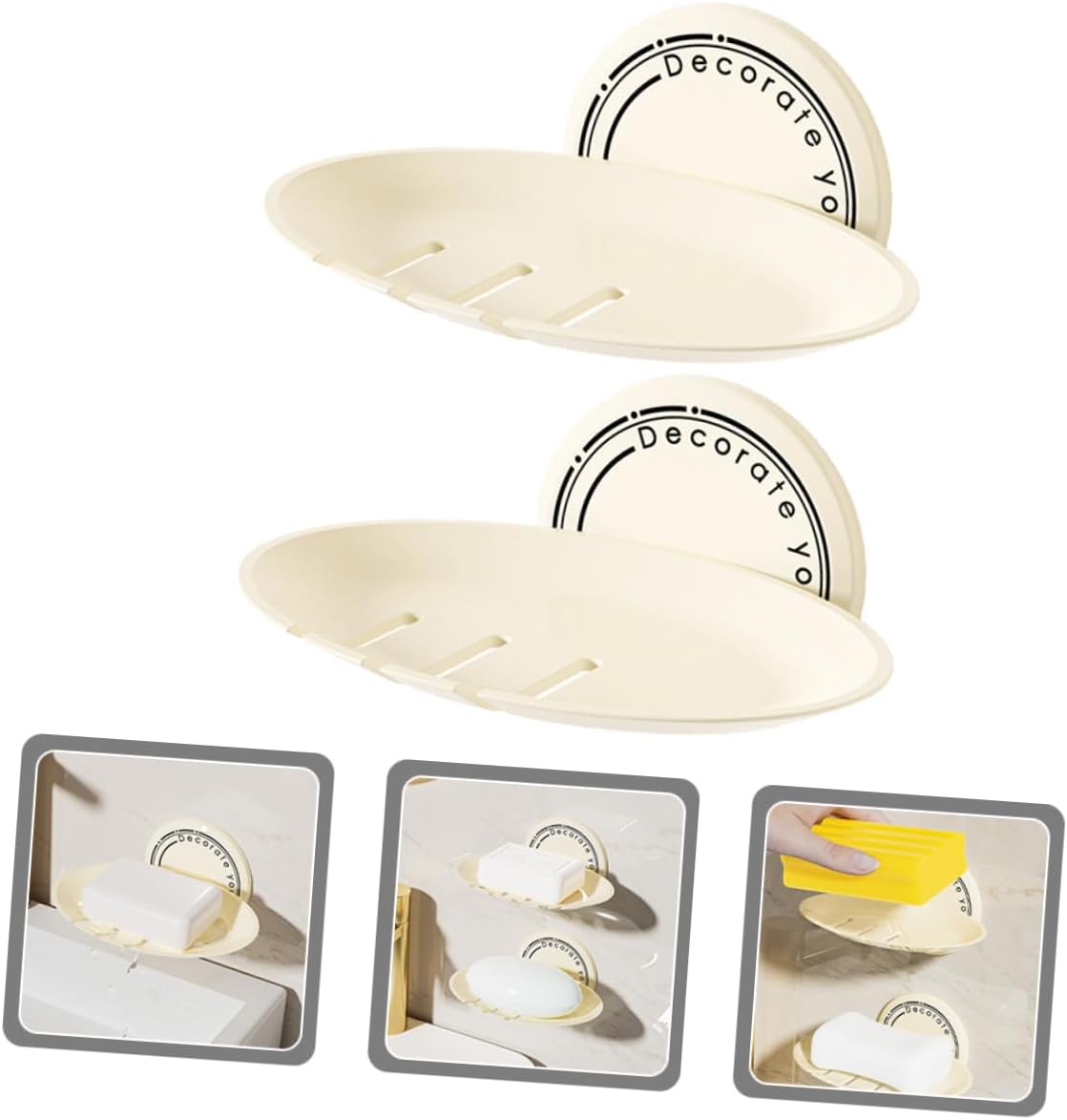 PRETYZOOM Adhesive Wall Mount Soap Dish for Bar Soap