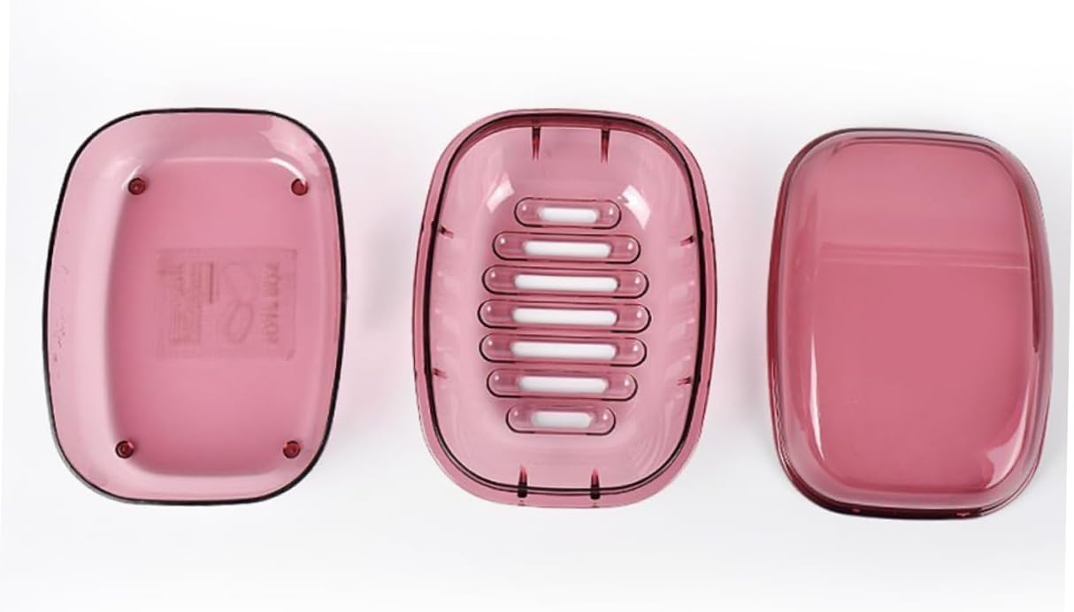 Amosfun Covered Plastic Soap Dish Holder