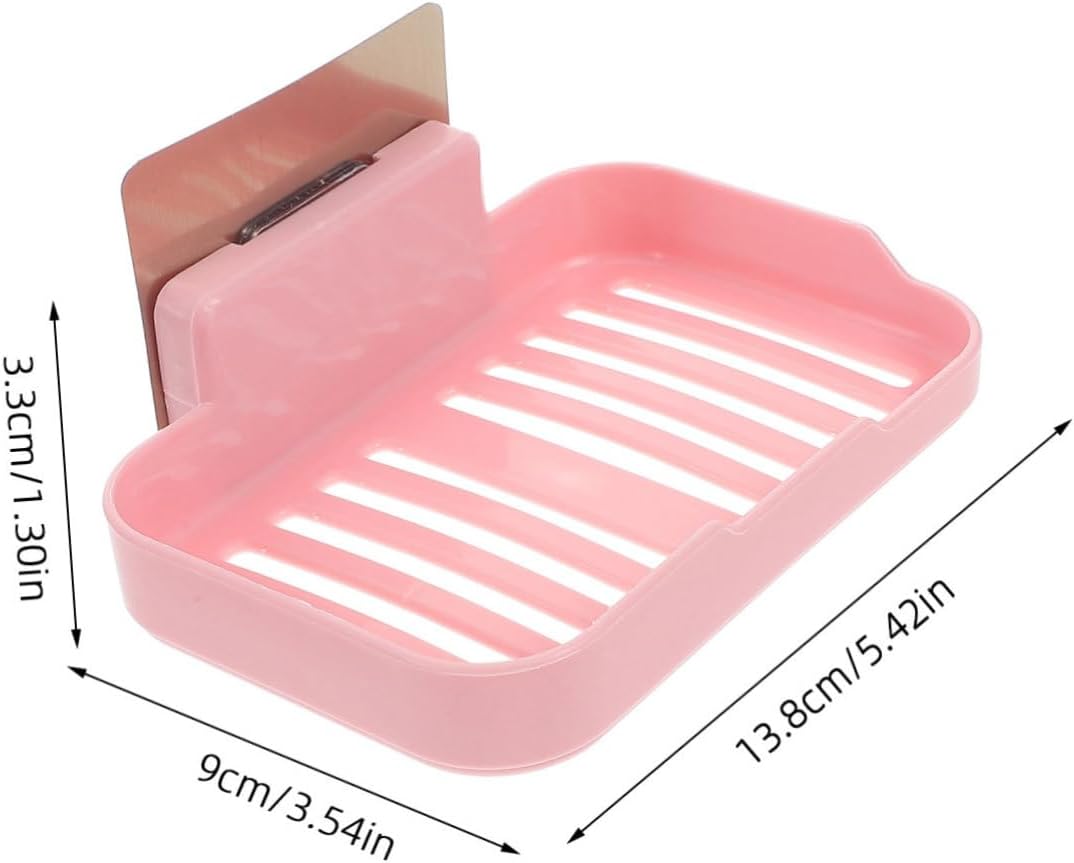 Ciieeo 2Pcs Wall-Mounted Soap Dish with Adhesive Modern Design