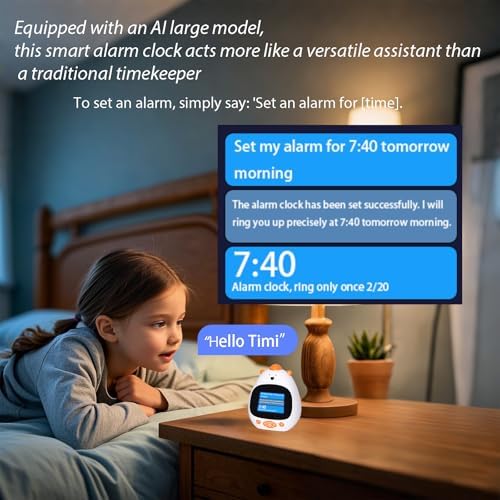 AI Voice Alarm Clock for Kids Sleep Trainer Smart Wake Clock