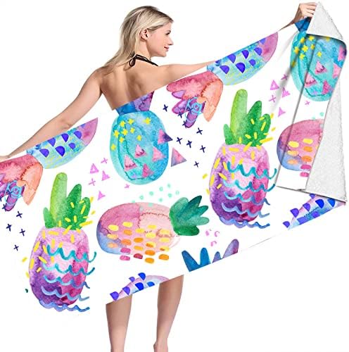 Pineapple Print Beach Towel Quick Dry Sand Free for Women