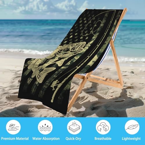 WZOMT Microfiber Camo Beach Towel 32x52 Inch