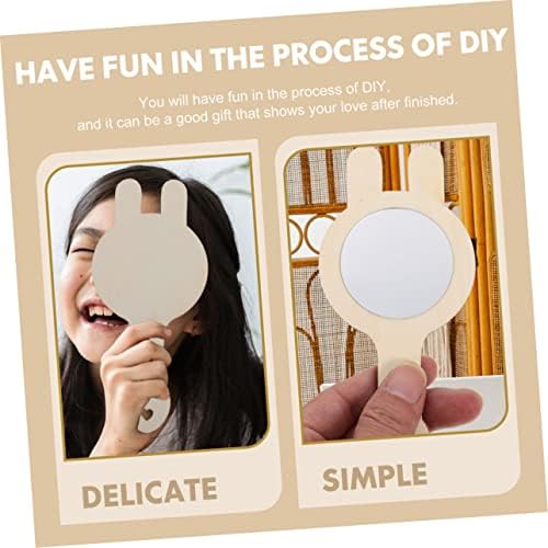 Angoily 12pcs Mini Wooden Mirror Set DIY Handmade