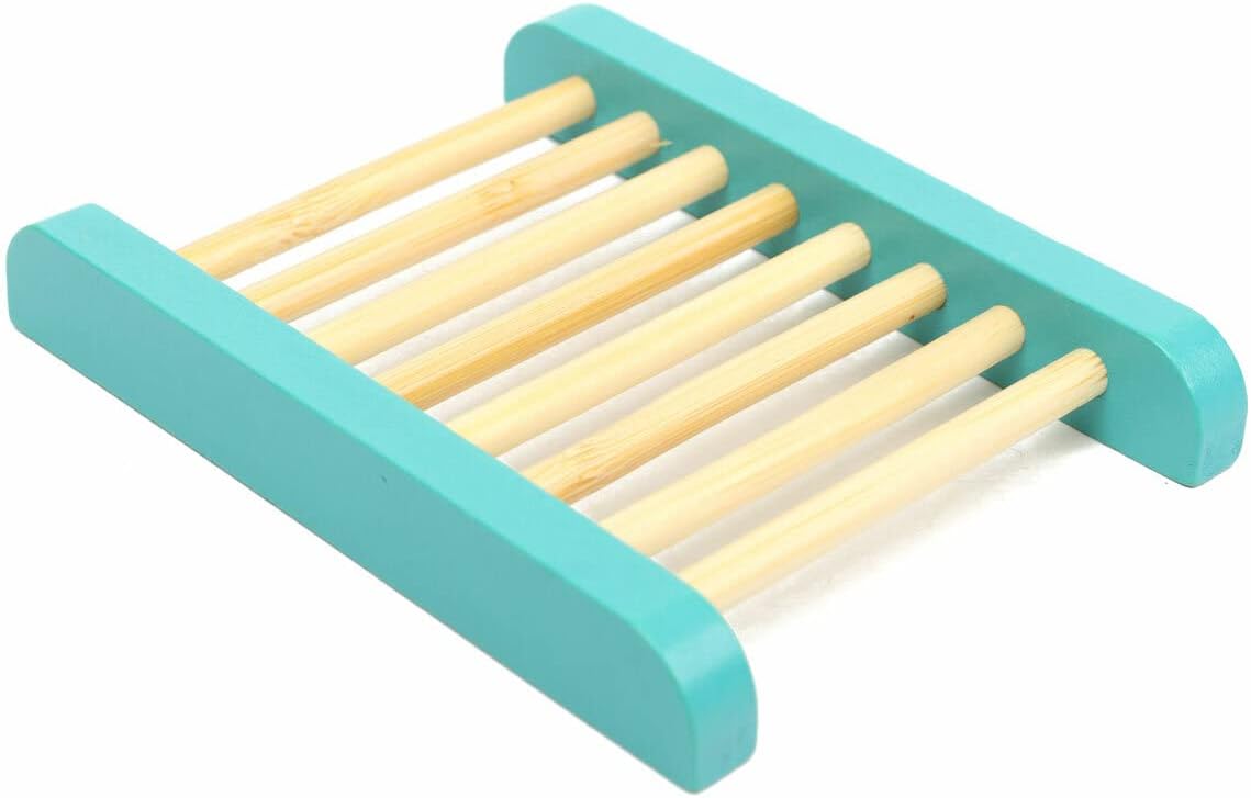 Portable Shower Soap Wood Dish Tray Storage Box Stand Rack