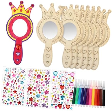 BESPORTBLE Wooden Handmade Mirrors for Boys Girls DIY Craft Set